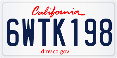 CA license plate 6WTK198