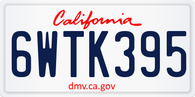CA license plate 6WTK395