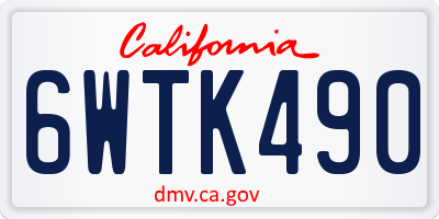 CA license plate 6WTK490