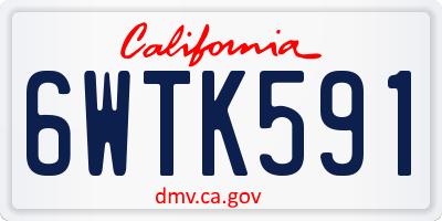 CA license plate 6WTK591