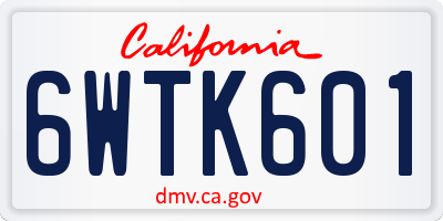 CA license plate 6WTK601