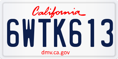 CA license plate 6WTK613