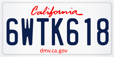CA license plate 6WTK618