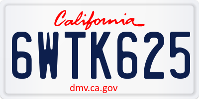 CA license plate 6WTK625
