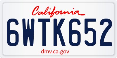 CA license plate 6WTK652