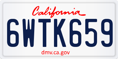 CA license plate 6WTK659