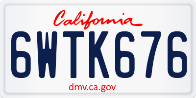 CA license plate 6WTK676