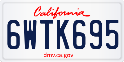CA license plate 6WTK695