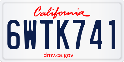 CA license plate 6WTK741