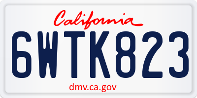 CA license plate 6WTK823