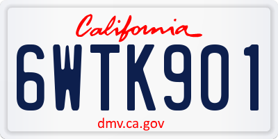CA license plate 6WTK901
