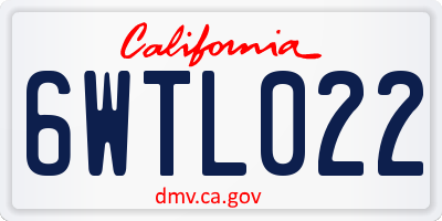 CA license plate 6WTL022