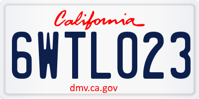 CA license plate 6WTL023