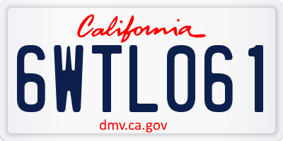 CA license plate 6WTL061