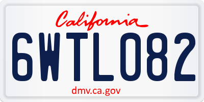 CA license plate 6WTL082