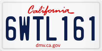 CA license plate 6WTL161