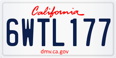 CA license plate 6WTL177