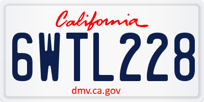 CA license plate 6WTL228