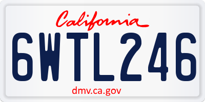 CA license plate 6WTL246
