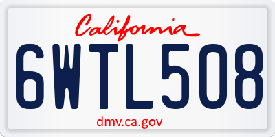 CA license plate 6WTL508