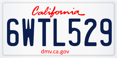 CA license plate 6WTL529