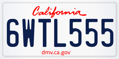 CA license plate 6WTL555