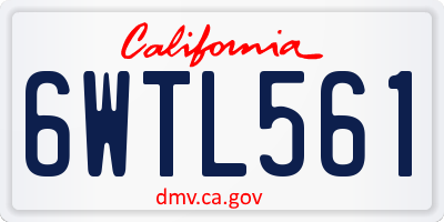 CA license plate 6WTL561