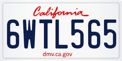 CA license plate 6WTL565