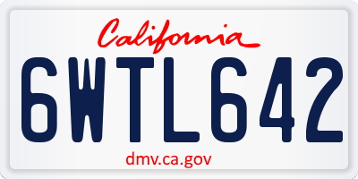 CA license plate 6WTL642