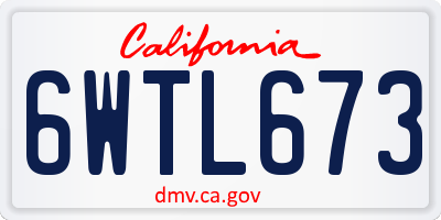 CA license plate 6WTL673