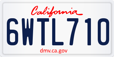CA license plate 6WTL710