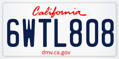CA license plate 6WTL808