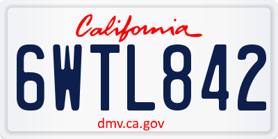 CA license plate 6WTL842