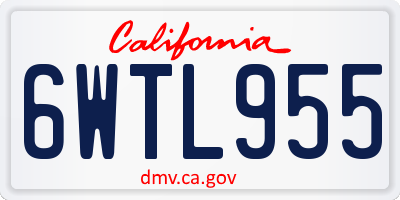 CA license plate 6WTL955