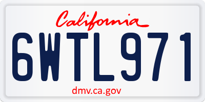 CA license plate 6WTL971