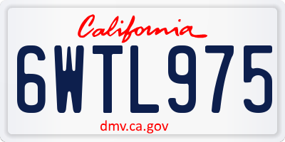 CA license plate 6WTL975