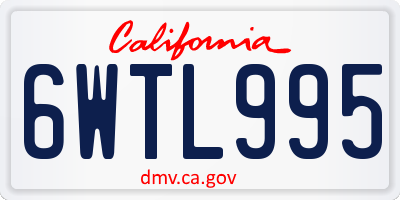 CA license plate 6WTL995