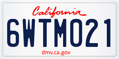 CA license plate 6WTM021