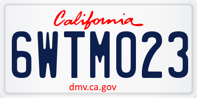CA license plate 6WTM023