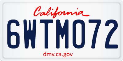 CA license plate 6WTM072