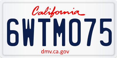 CA license plate 6WTM075