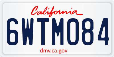 CA license plate 6WTM084