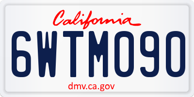 CA license plate 6WTM090