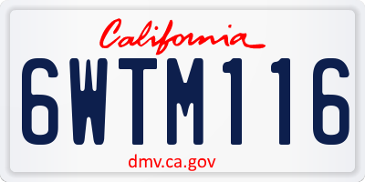 CA license plate 6WTM116