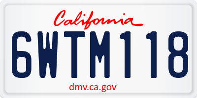 CA license plate 6WTM118
