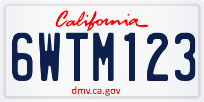 CA license plate 6WTM123