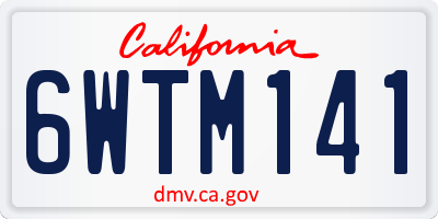 CA license plate 6WTM141
