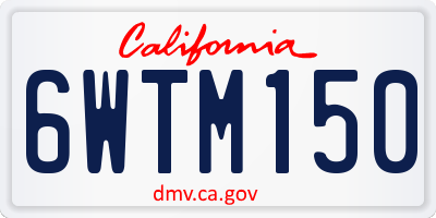 CA license plate 6WTM150