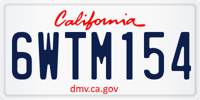 CA license plate 6WTM154