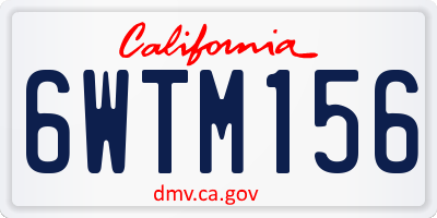 CA license plate 6WTM156